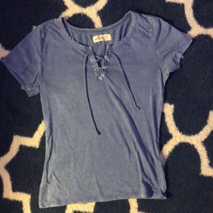 Hollister Blue Tie Up Shirt